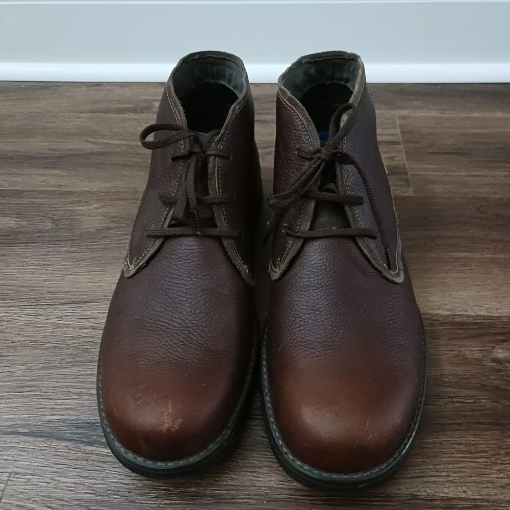 Clarks Morris Peak Waterproof Chukka Boots Mens 13 Brown Tumbled Leather Lace Up
